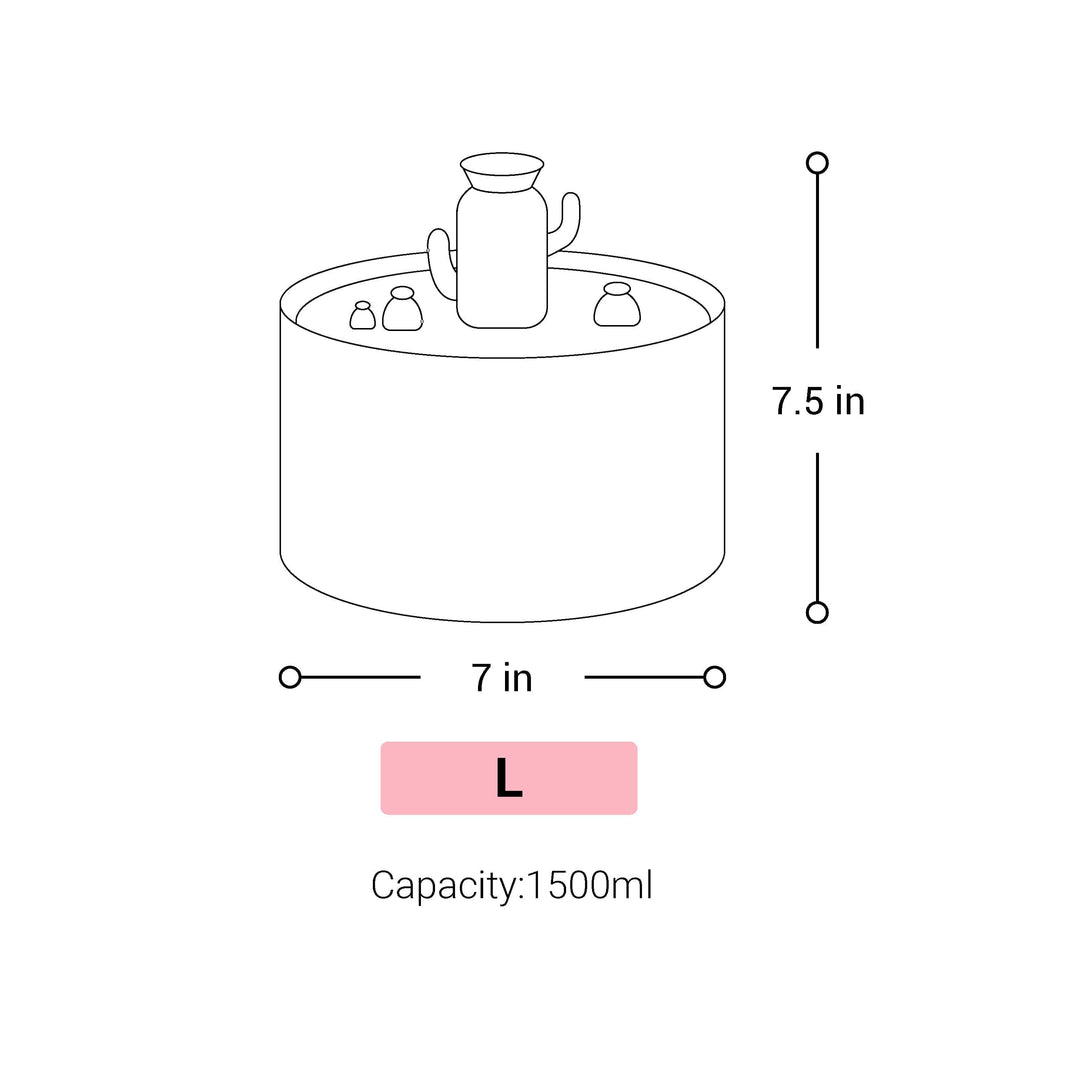 1.5L Cactus Ceramic Cat Water Fountain ZOOBERS