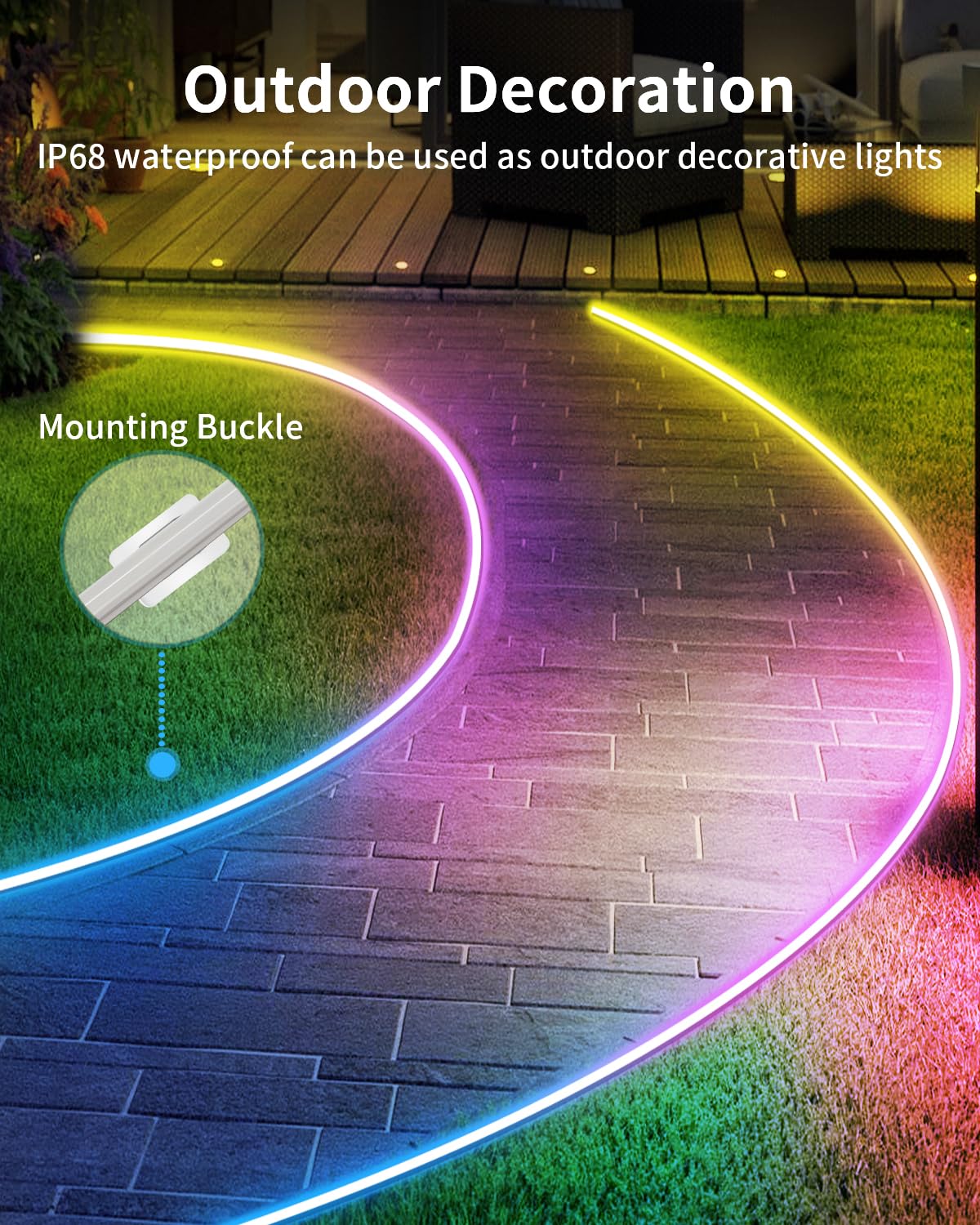 Neon LED Strip Lights 16.4ft Smart LED Rope Lights with App & Remote Control, IP67 Waterproof & Music Sync Gaming RGB Neon Strip Lights for Bedroom Indoor ZOOBERS