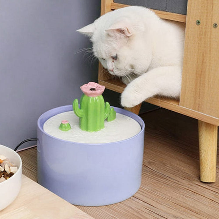 1.5L Cactus Ceramic Cat Water Fountain ZOOBERS