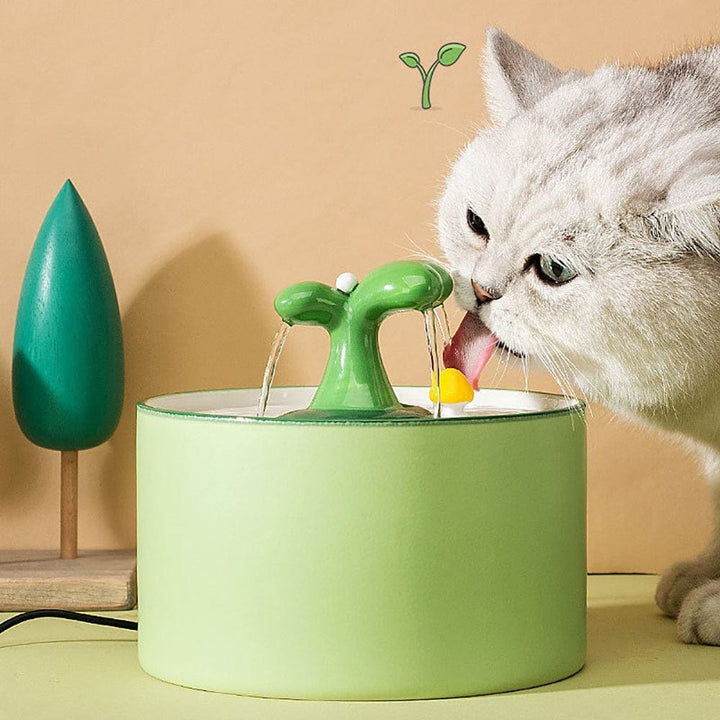 1.5L Tree Like Ceramic Cat Water Fountain Water Fountain ZOOBERS