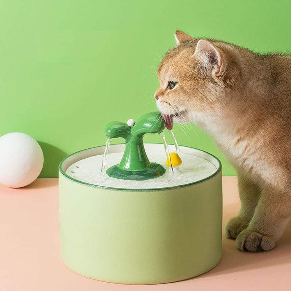 1.5L Tree Like Ceramic Cat Water Fountain ZOOBERS