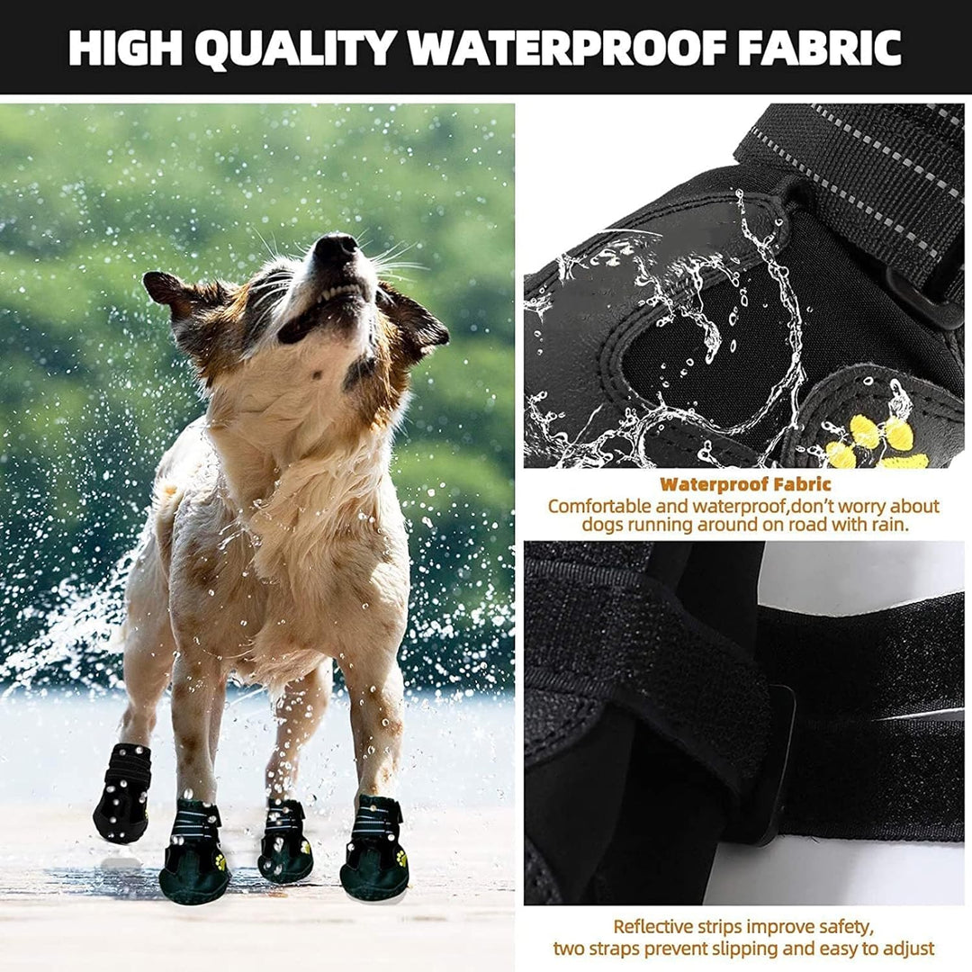 4Pcs/Set Dog Boots Waterproof Dog Shoes ZOOBERS