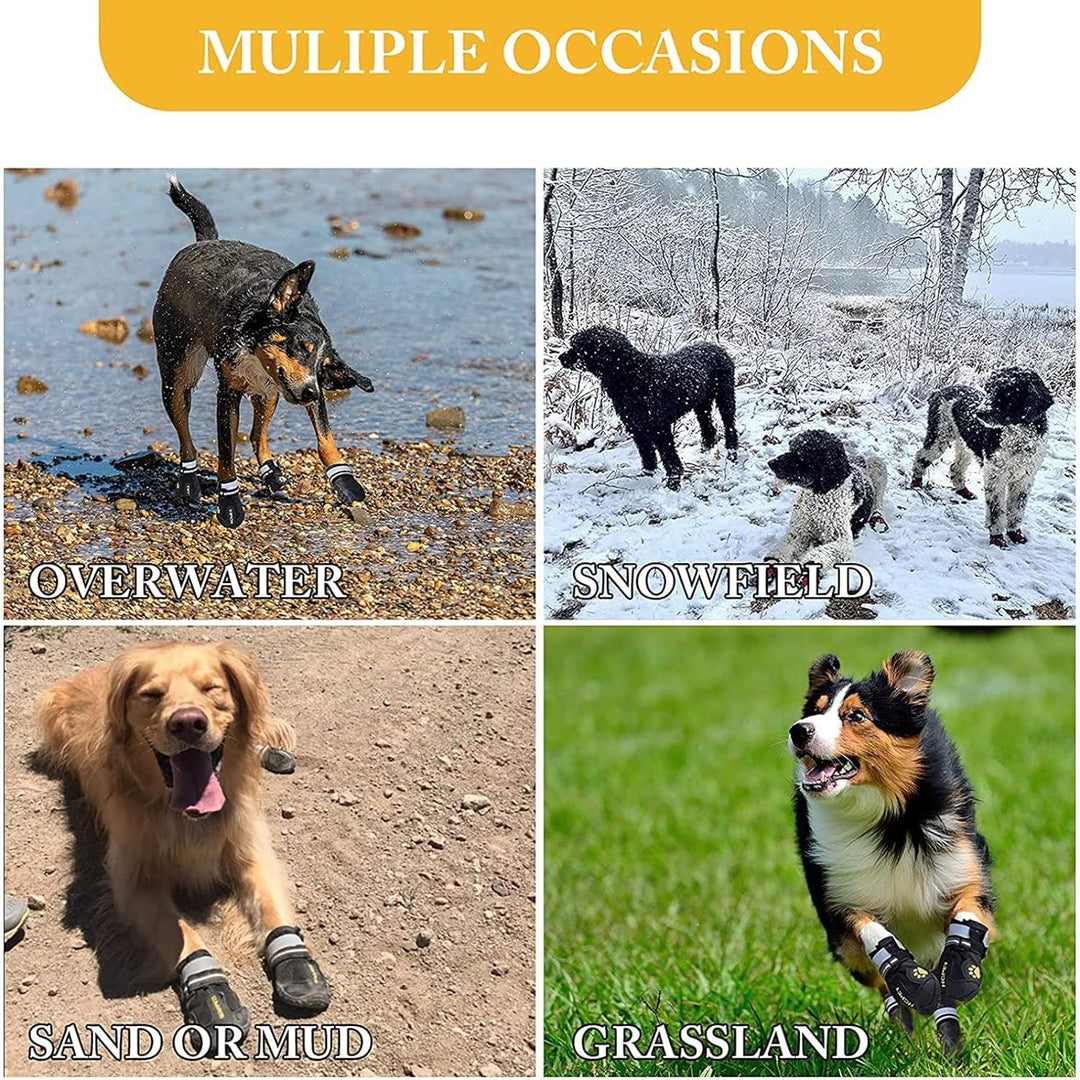 4Pcs/Set Dog Boots Waterproof Dog Shoes ZOOBERS