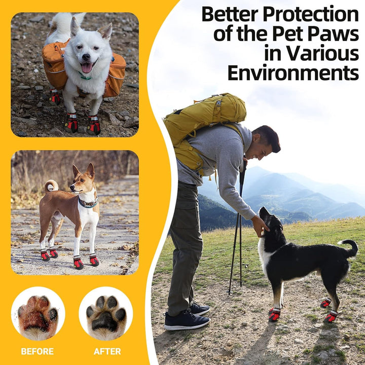 4Pcs/Set Dog Boots Waterproof Dog Shoes ZOOBERS