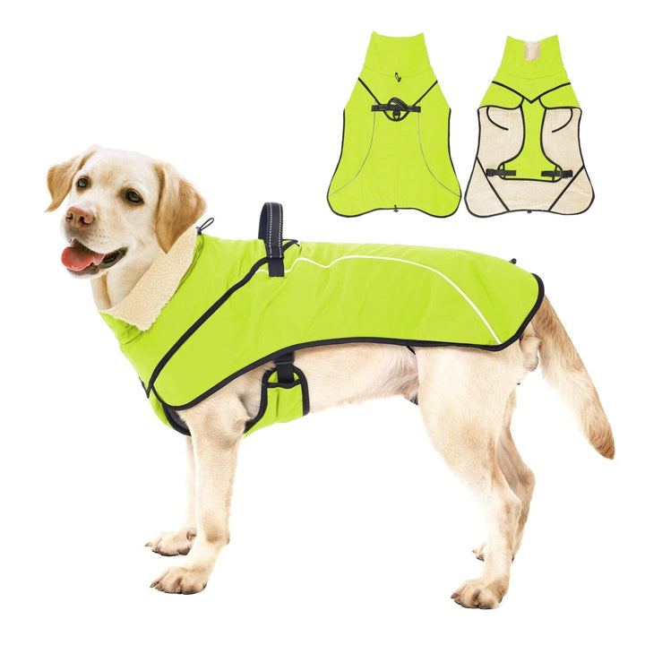 Dog Winter Coat with Thicken Furry Collar Green / S ZOOBERS
