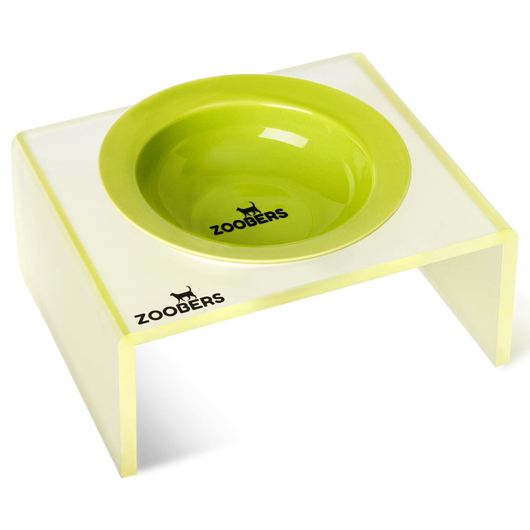 Elevated Cat Bowl- Frosted Acrylic Stand ZOOBERS