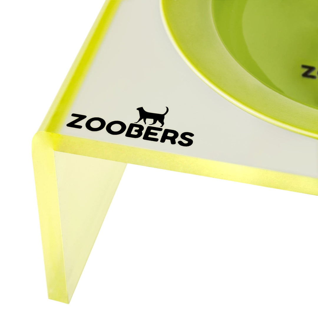 Elevated Cat Bowl- Frosted Acrylic Stand ZOOBERS