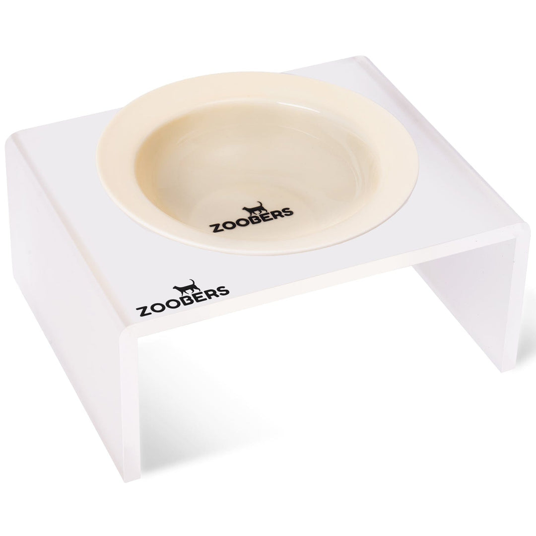 Elevated Cat Bowl- Frosted Acrylic Stand ZOOBERS