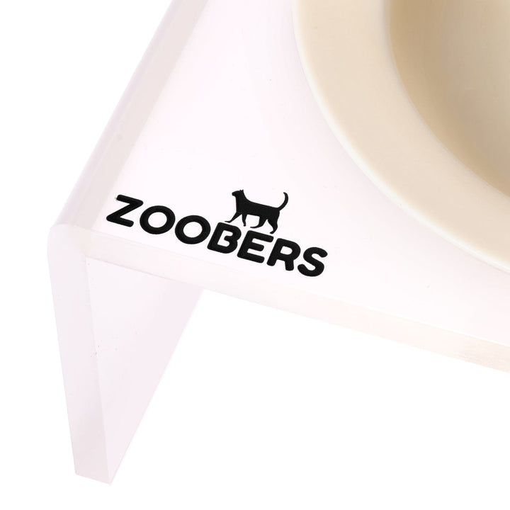 Elevated Cat Bowl- Frosted Acrylic Stand ZOOBERS