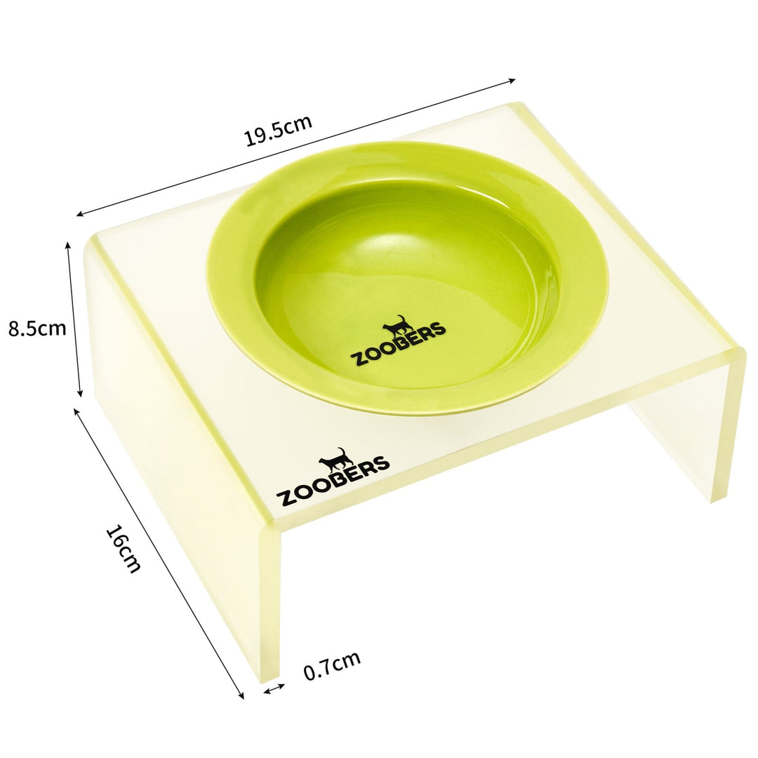 Elevated Cat Bowls - Frosted Acrylic Stand ZOOBERS