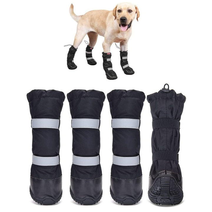 Nonslip Outdoor High Boots  for Snow Rain-Set of 4 [For Medium/Large Dog] Black / XS ZOOBERS
