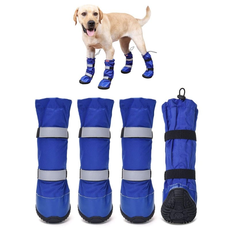 Nonslip Outdoor High Boots  for Snow Rain-Set of 4 [For Medium/Large Dog] Blue / XS ZOOBERS