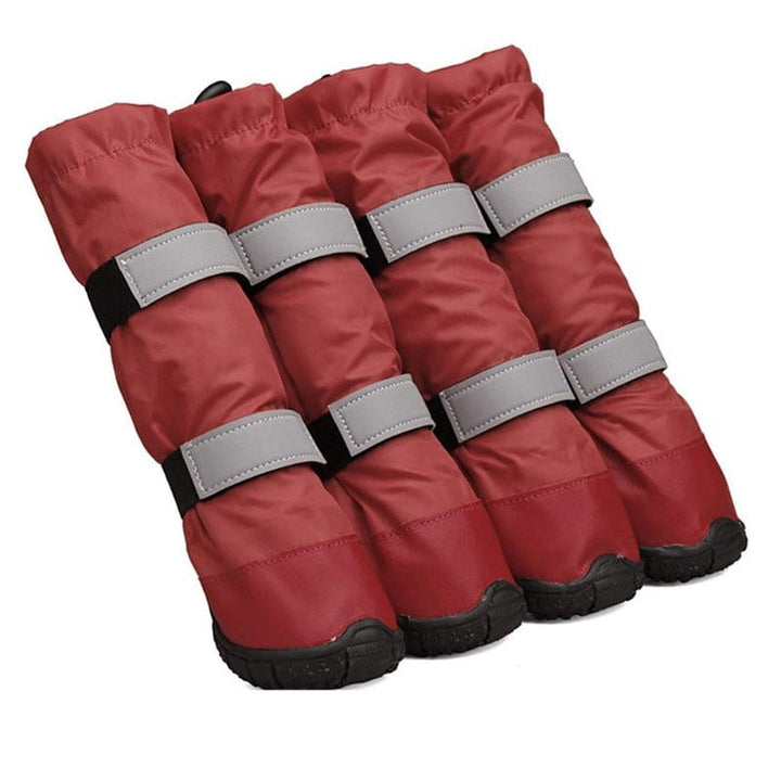 Nonslip Outdoor High Boots  for Snow Rain-Set of 4 [For Medium/Large Dog] Red / S ZOOBERS