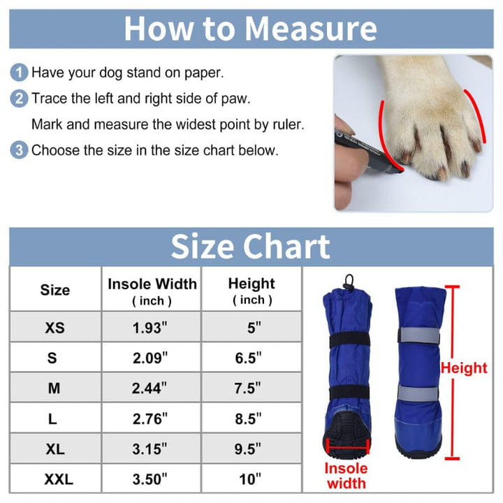 Nonslip Outdoor High Boots  for Snow Rain-Set of 4 [For Medium/Large Dog] ZOOBERS