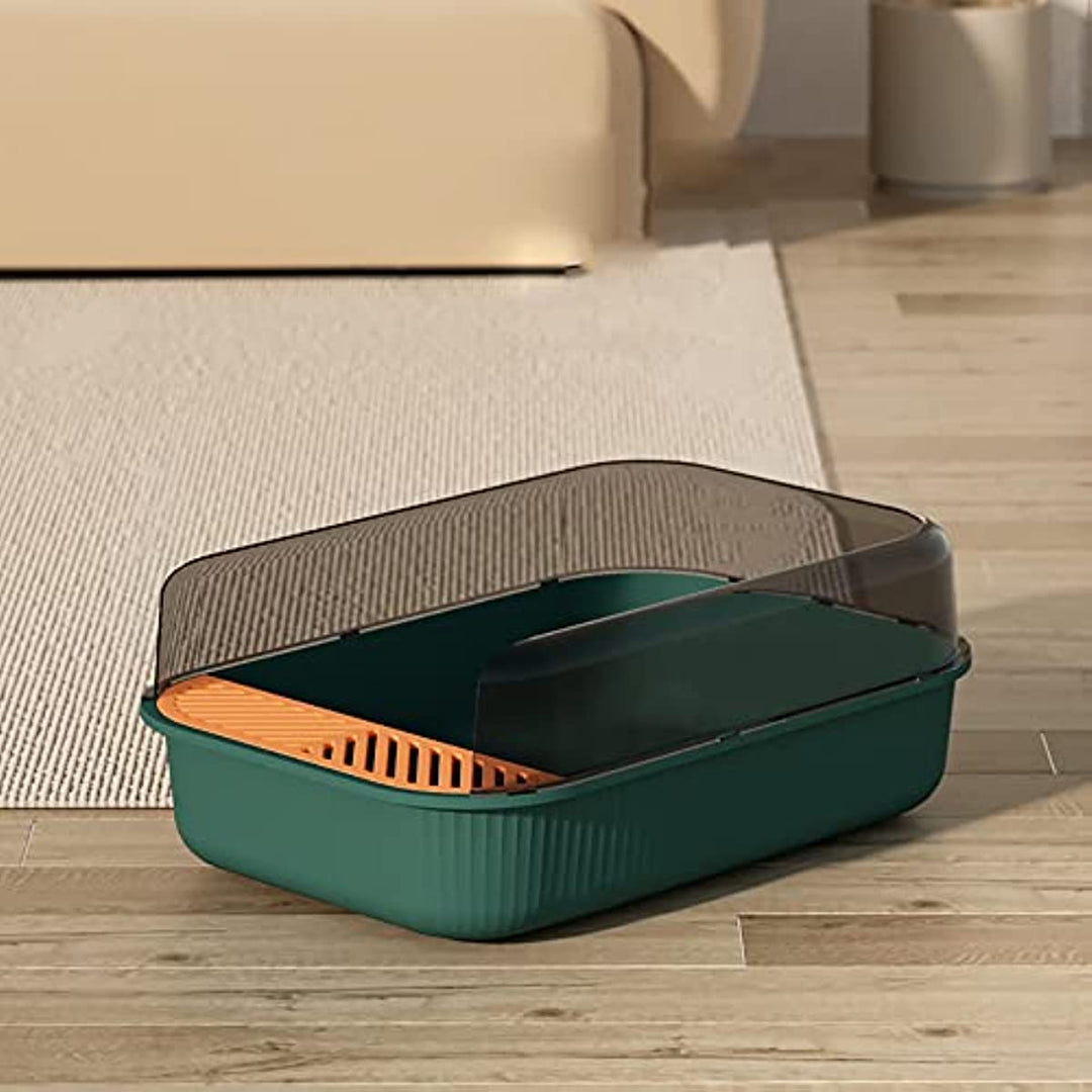 Retro-Style Extra Large Cat Litter Box with Anti-Splash High Sides & Scoop (50x34x18 cm) ZOOBERS