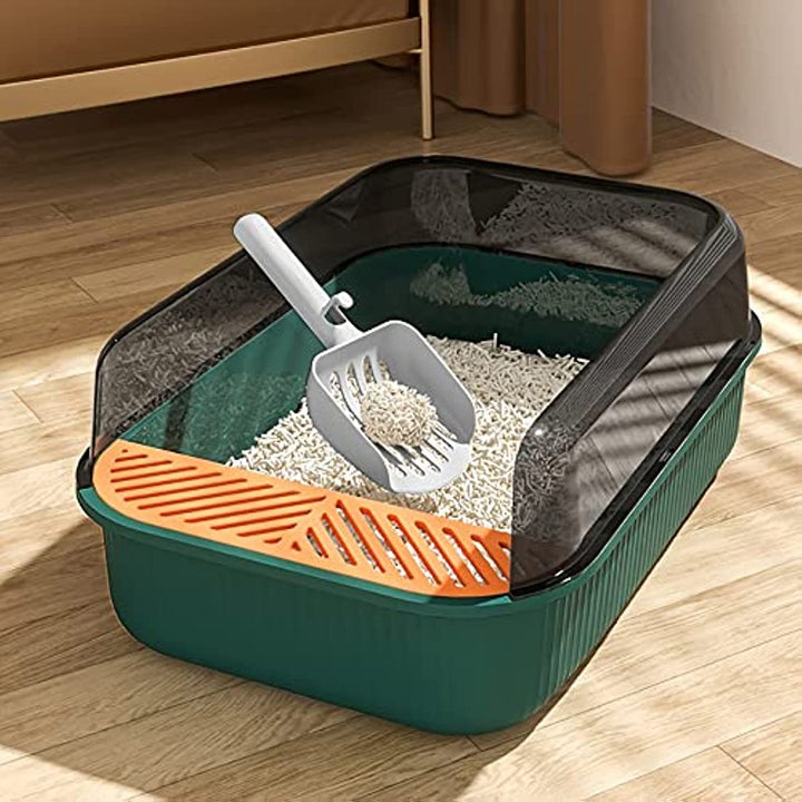 Retro-Style Extra Large Cat Litter Box with Anti-Splash High Sides & Scoop (50x34x18 cm) ZOOBERS