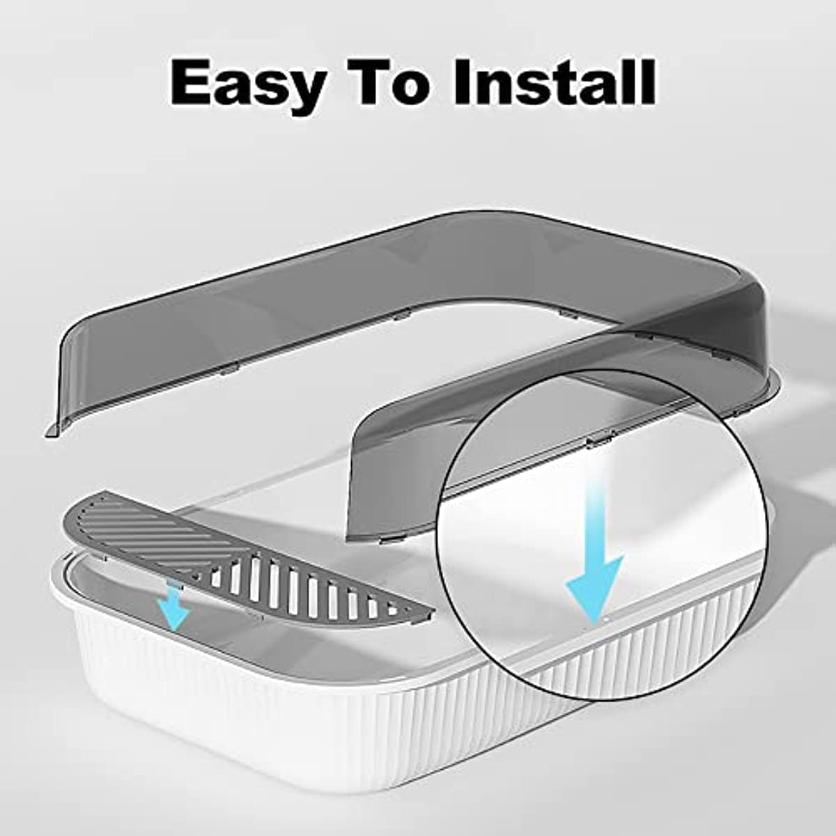 Retro-Style Extra Large Cat Litter Box with Anti-Splash High Sides & Scoop (50x34x18 cm) ZOOBERS