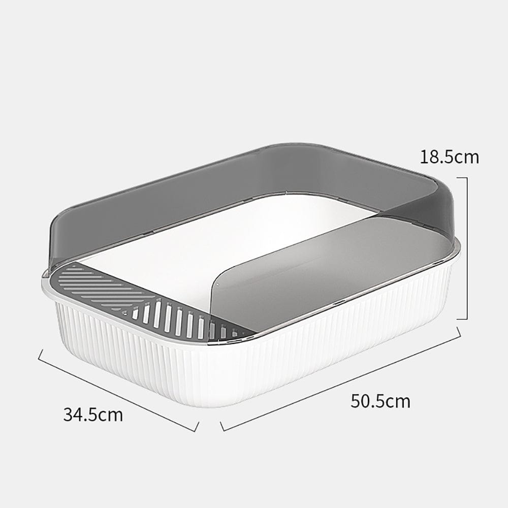 Retro-Style Extra Large Cat Litter Box with Anti-Splash High Sides & Scoop (50x34x18 cm) ZOOBERS