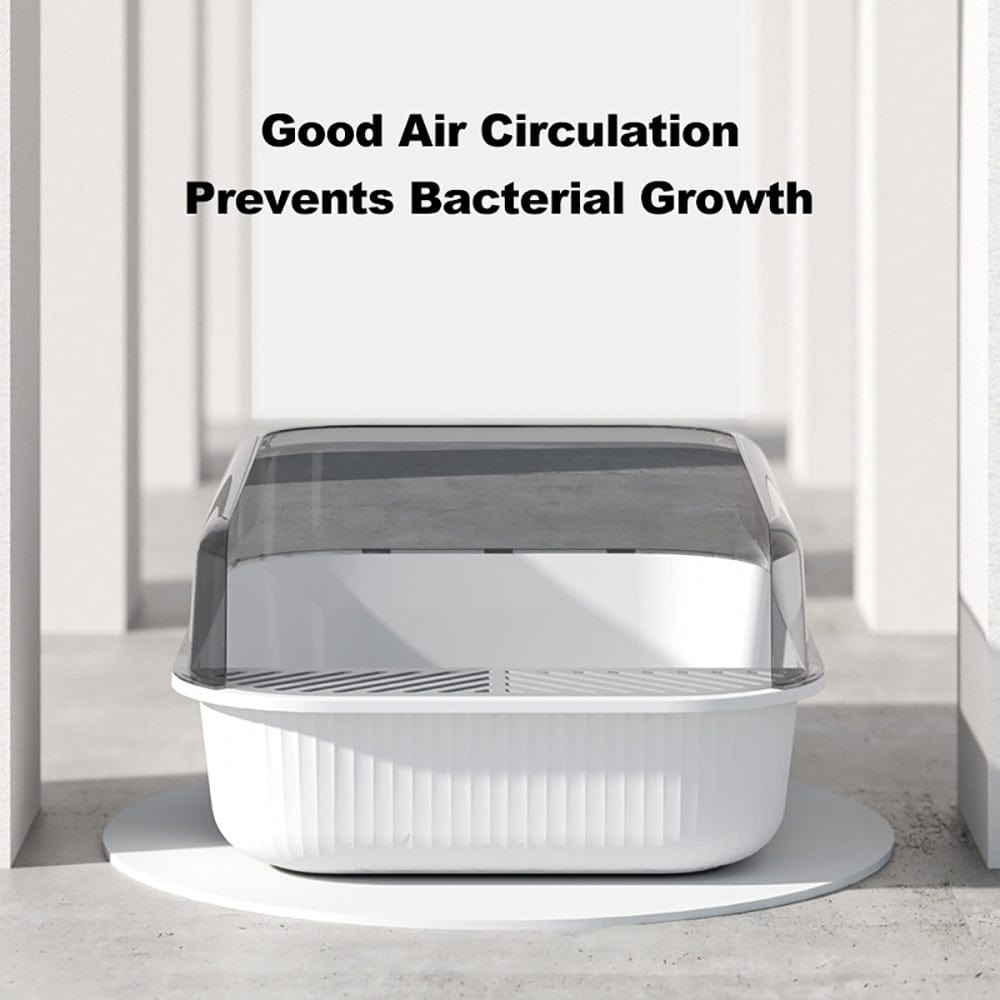 Retro-Style Extra Large Cat Litter Box with Anti-Splash High Sides & Scoop (50x34x18 cm) ZOOBERS