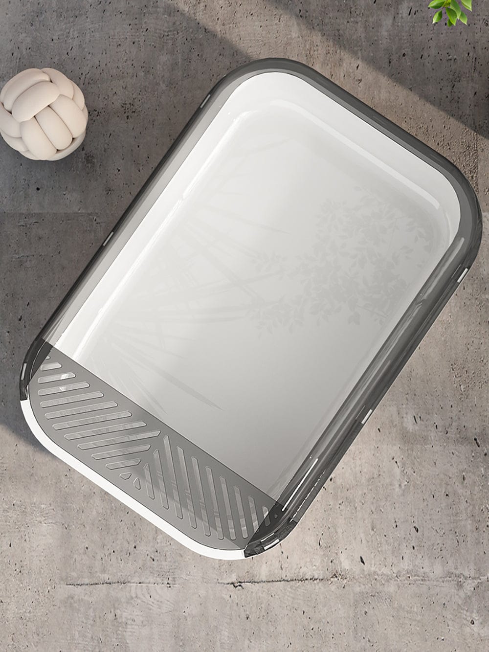 Retro-Style Extra Large Cat Litter Box with Anti-Splash High Sides & Scoop (50x34x18 cm) ZOOBERS