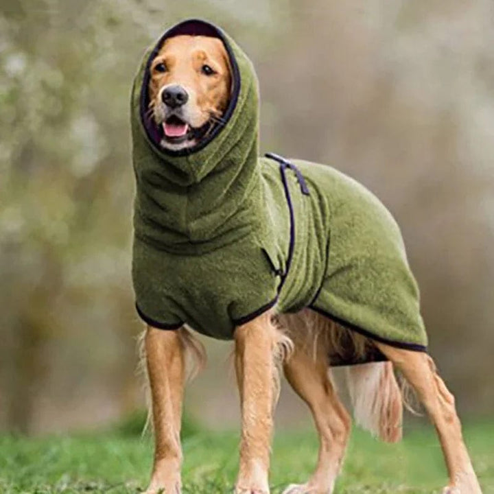 Soft Cozy Velvet Winter Warm Dog Coat -Super Absorbent Drying Dog Bathrobe Towel Army Green / S ZOOBERS