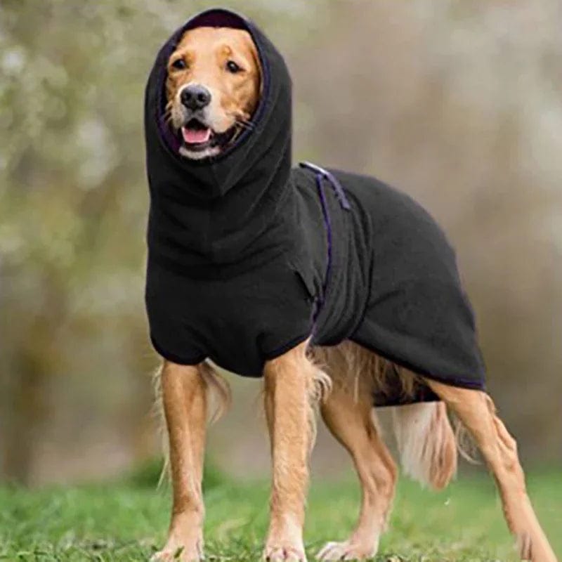 Soft Cozy Velvet Winter Warm Dog Coat -Super Absorbent Drying Dog Bathrobe Towel Black / S ZOOBERS