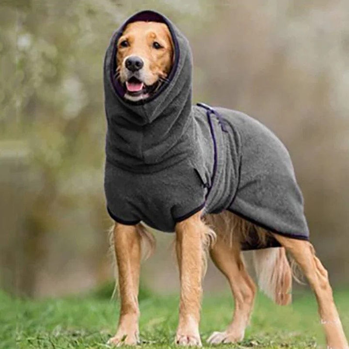 Soft Cozy Velvet Winter Warm Dog Coat -Super Absorbent Drying Dog Bathrobe Towel Dark Grey / S ZOOBERS