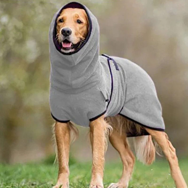 Soft Cozy Velvet Winter Warm Dog Coat -Super Absorbent Drying Dog Bathrobe Towel Grey / S ZOOBERS