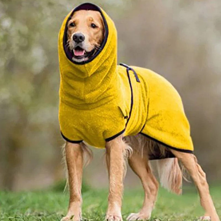 Soft Cozy Velvet Winter Warm Dog Coat -Super Absorbent Drying Dog Bathrobe Towel Yellow / S ZOOBERS