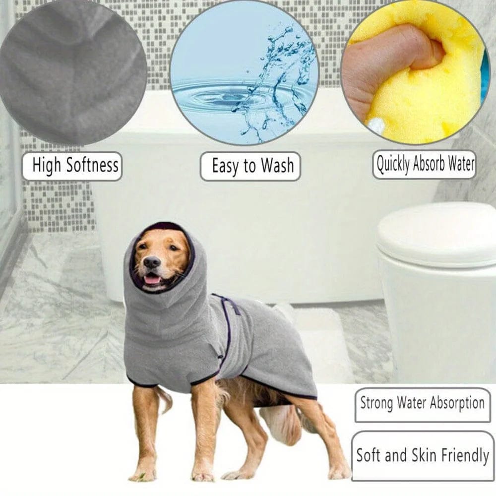 Super Absorbent Dog Drying Coat Bathrobe Towel ZOOBERS