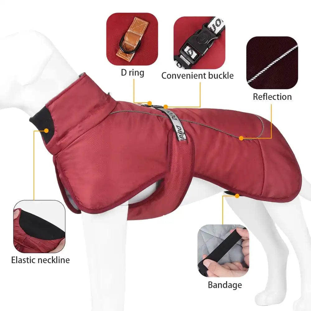 Waterproof Big Dog Jacket Dog Snow Jacket ZOOBERS