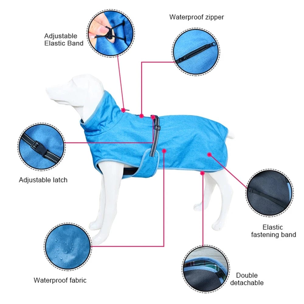 Waterproof Fleece Coat For Large Breed Dogs ZOOBERS