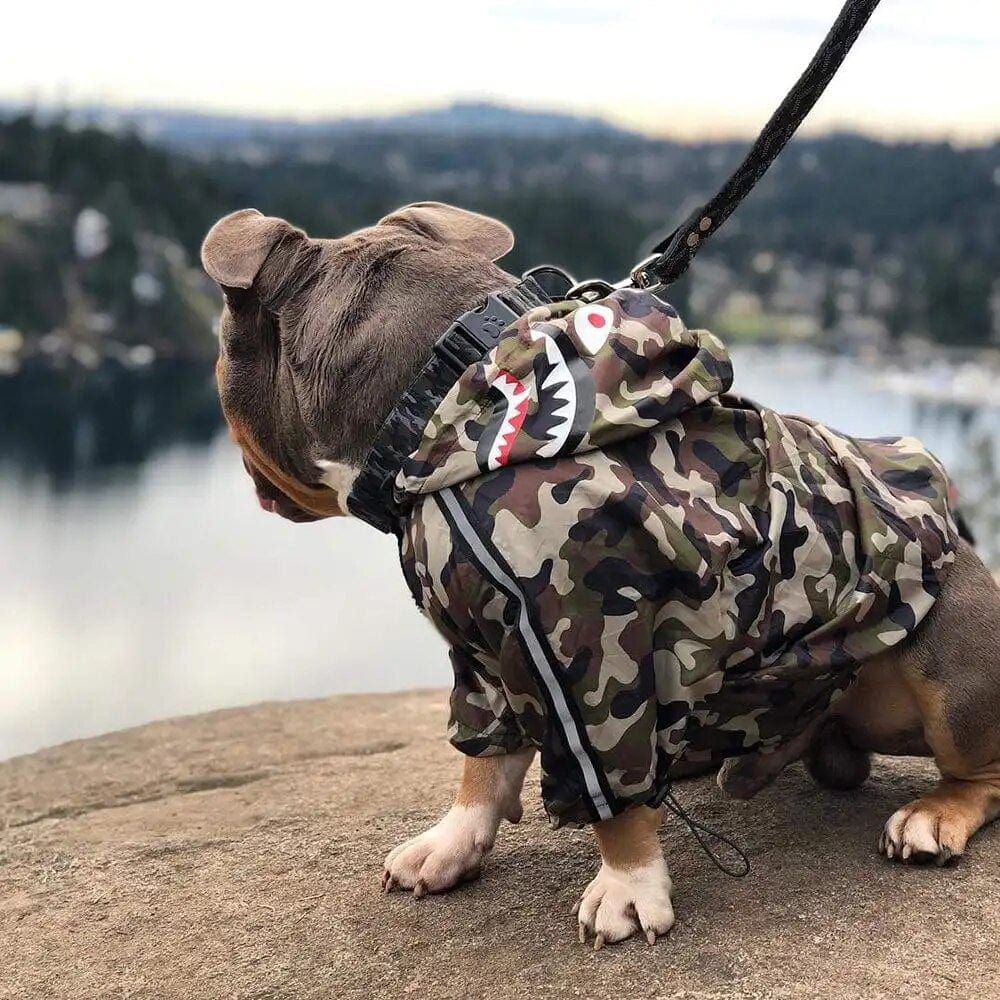 ZOOBERS Camouflage Dog Windbreaker Stylish Dog Rain Jacket Water Resistant with Reflective Stripes Hooded Raincoat For   Dog ZOOBERS