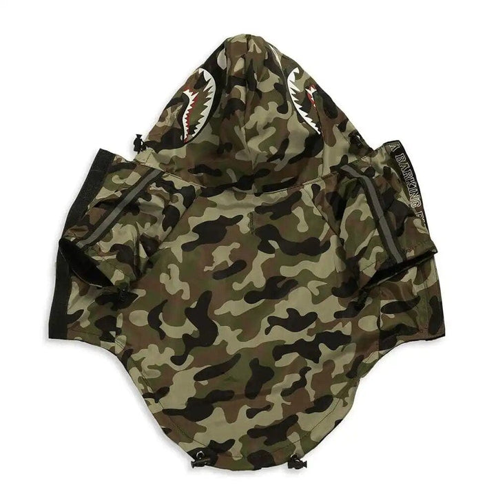 ZOOBERS Camouflage Dog Windbreaker Stylish Dog Rain Jacket Water Resistant with Reflective Stripes Hooded Raincoat For   Dog ZOOBERS