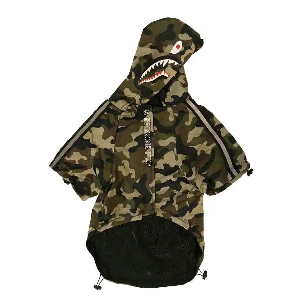 ZOOBERS Camouflage Dog Windbreaker Stylish Dog Rain Jacket Water Resistant with Reflective Stripes Hooded Raincoat For   Dog ZOOBERS
