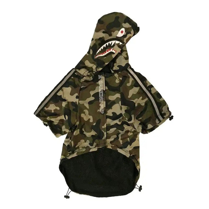 ZOOBERS Camouflage Dog Windbreaker Stylish Dog Rain Jacket Water Resistant with Reflective Stripes Hooded Raincoat For   Dog ZOOBERS