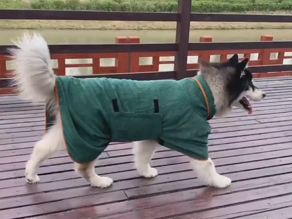 Dog Drying Coat With Turndown Collar
