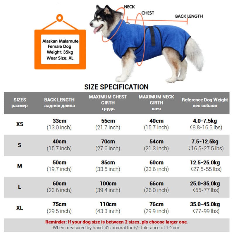 Dog Drying Coat With Turndown Collar LawrenceMarket