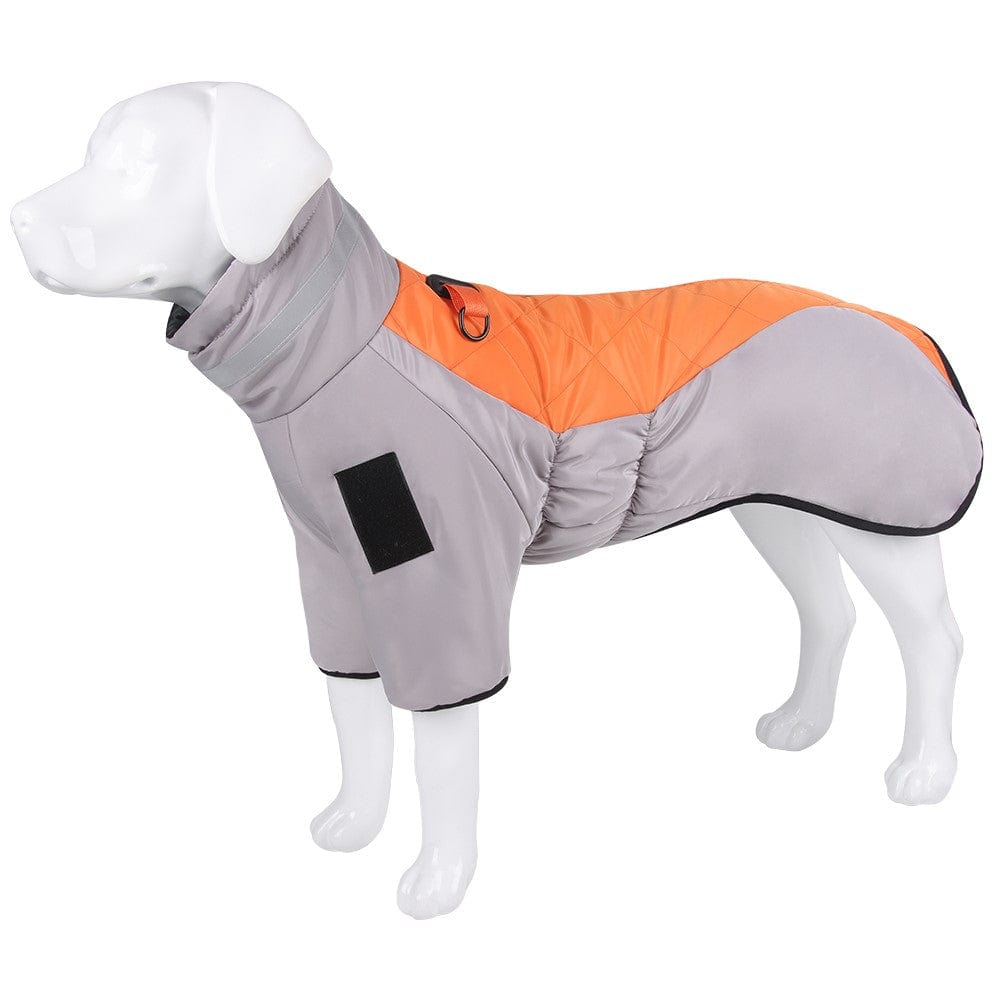 New Upgraded Dog Waterproof Jacket With Leash [For Large Dog] Grey+ Orange / XL LawrenceMarket
